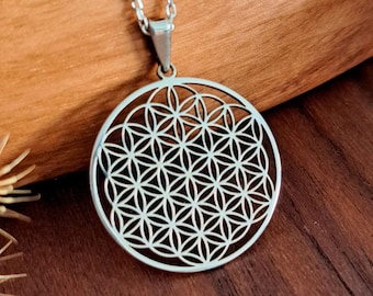 Flower of Life Silver Pendant | 925 Sterling Silver | Geometric Pendant | Yoga Jewellery | Spiritual Jewelry | Mandala Necklace