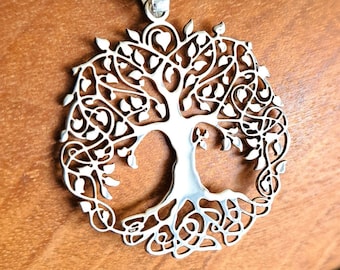 Collier Arbre de Vie | Argent sterling 925 | Pendentif d’arbre de corde celtique | Arbre infini