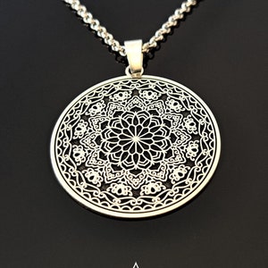 Mandala Necklace | 925 Sterling Silver | Mandala Pendant | Mandala Sign Pendant