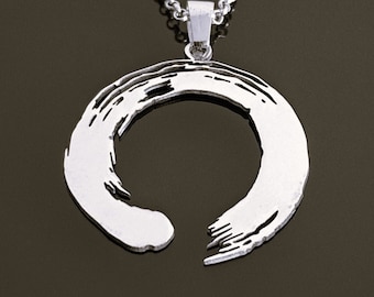 Enso Zen Kreis Halskette | 925 Sterling Silber | Enso Kreis Anhänger | Infinity Anhänger