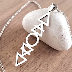 Four Elements Necklace | 925 Sterling Silver | Earth Air Fire Water | Four Symbols Pendant