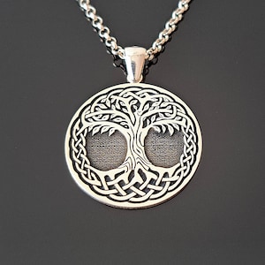 Baum des Lebens Halskette | 925er Silber | Keltischer Seilbaum Anhänger | Infinity-Baum | Personalisierbar Anhänger | Boho Baum des Lebens Halskette