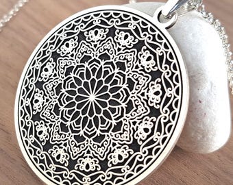 Mandala Sterling Silver Necklace | Zen Jewelry