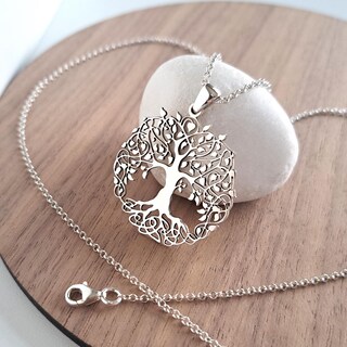 Collana Con Ciondolo Albero Della Vita Celtico – Argento 925, 19x18mm, In Confezione Regalo