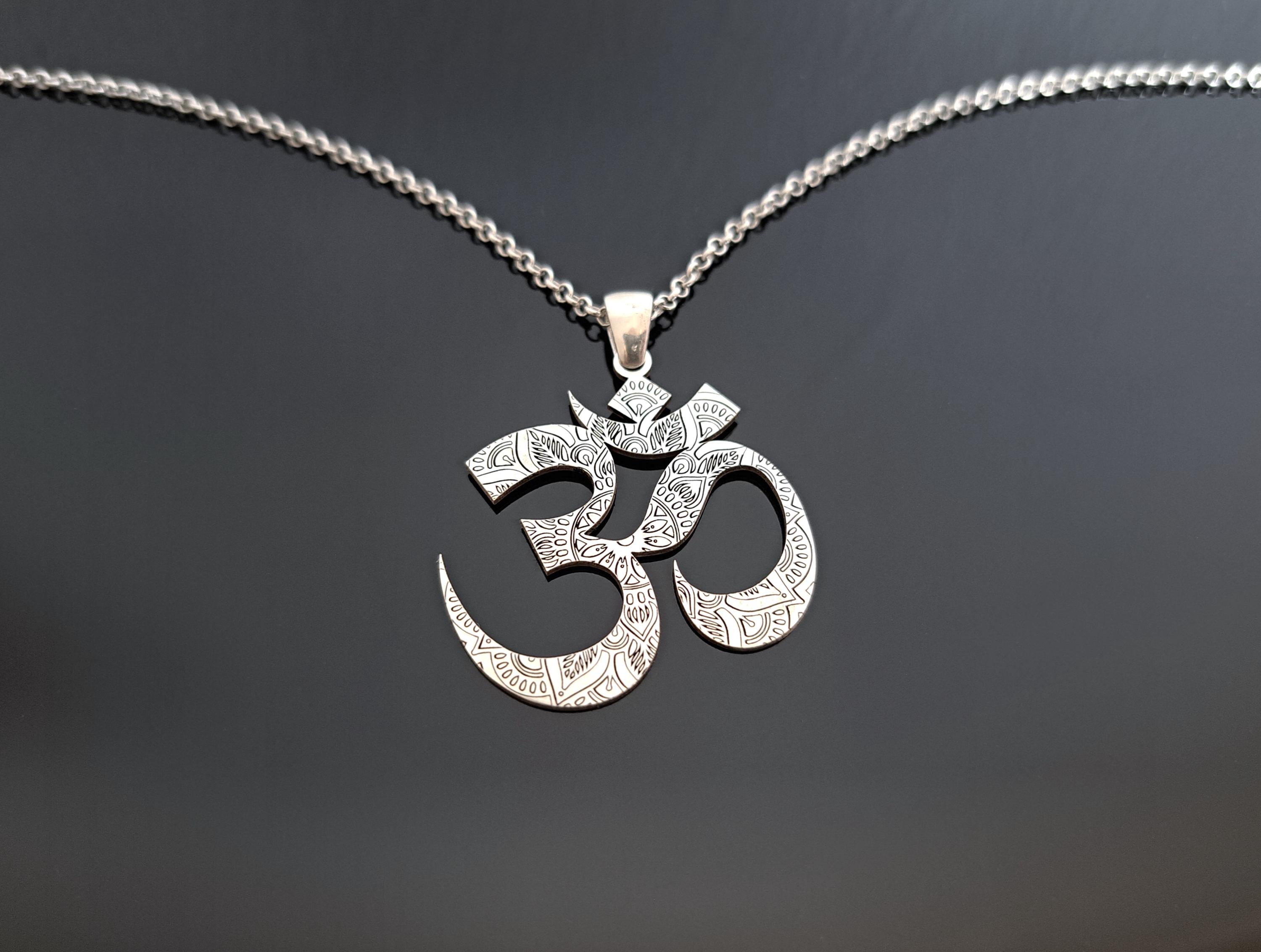 Mandala Om Sterling Silver Necklace | Handmade Zen Pendant - Etsy