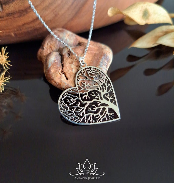 AOBOCO Keltisch Baum Des Lebens Kette Sterling Silber 925 Lebensbaum Anhänger Halskette Damen, Keltischer Schmuck Geburtstagsgeschenke Für Frauen (Blau