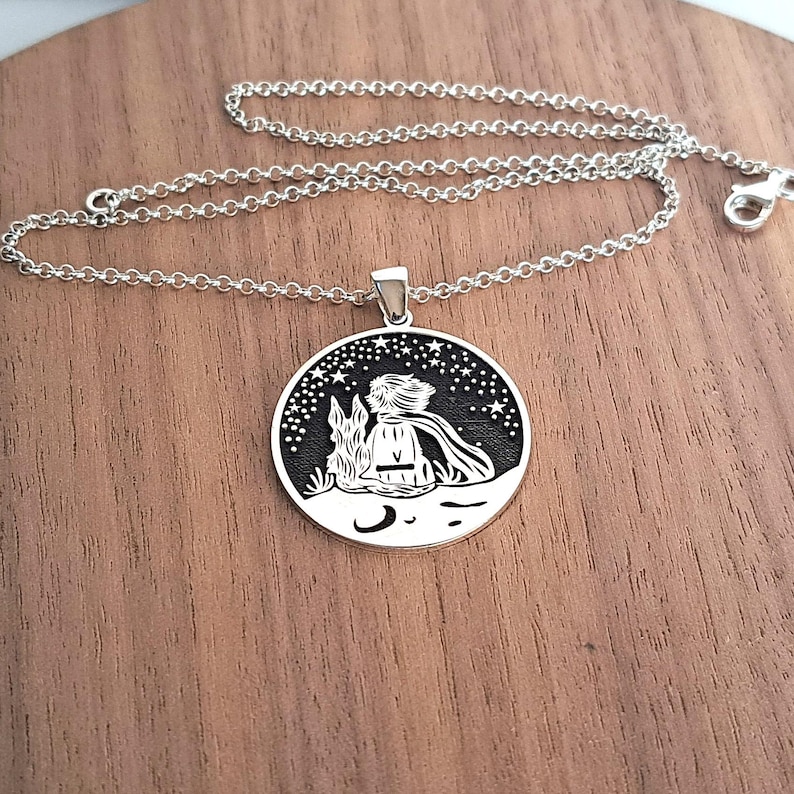 Sterlingzilveren ketting Kleine Prins | Aanpasbare hanger afbeelding 5