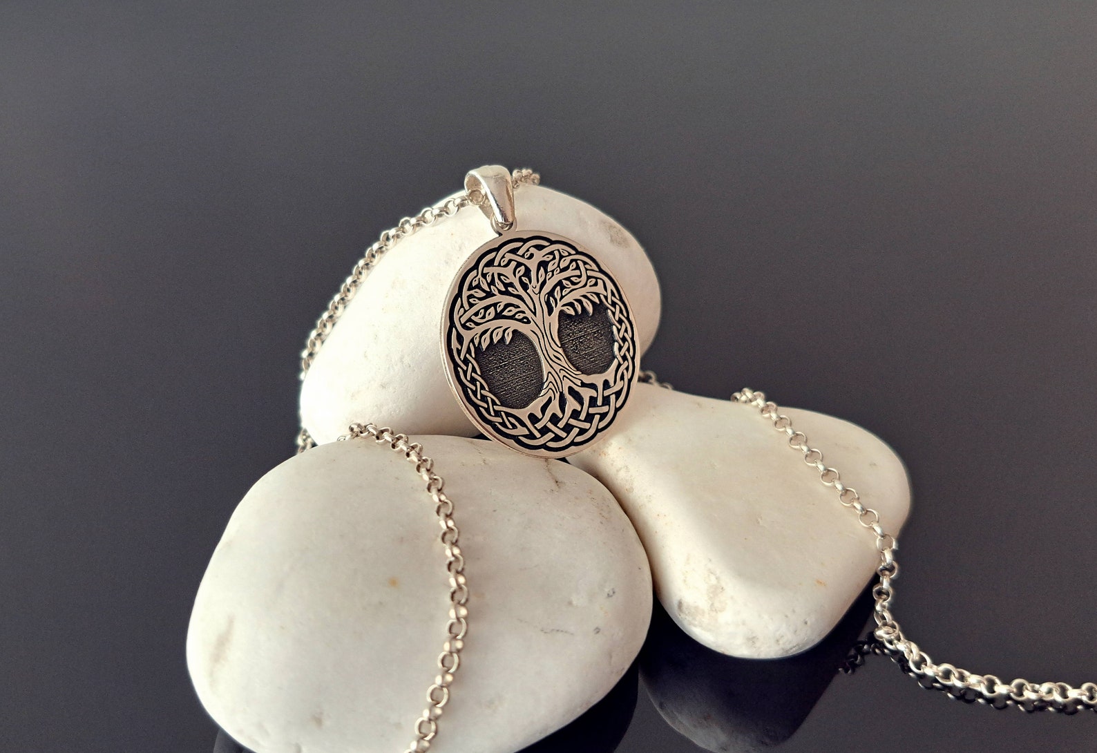Celtic Tree of Life Sterling Silver Necklace | Personalized Pendant - Etsy