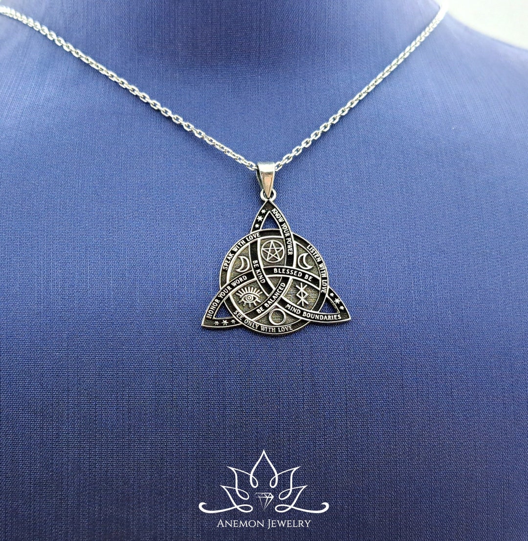 Celtic Rope Trinity Necklace 925 Sterling Silver Celtic Rope Pendant