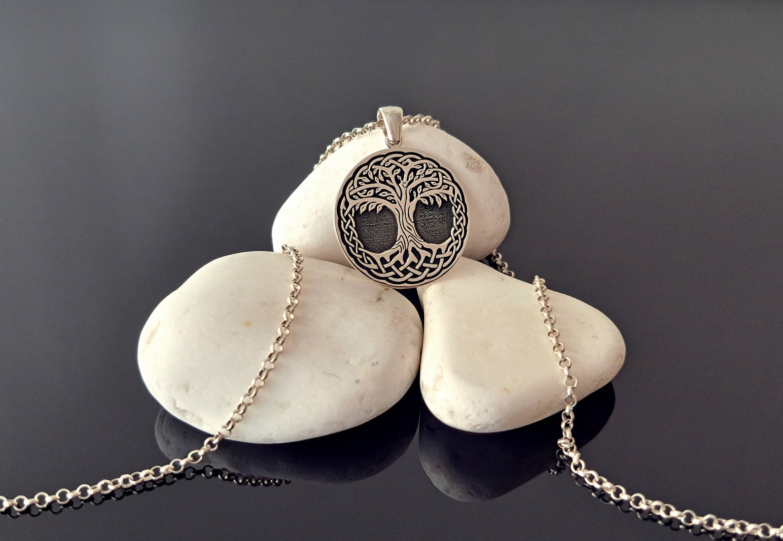 Celtic Tree of Life Sterling Silver Necklace | Personalized Pendant - Etsy