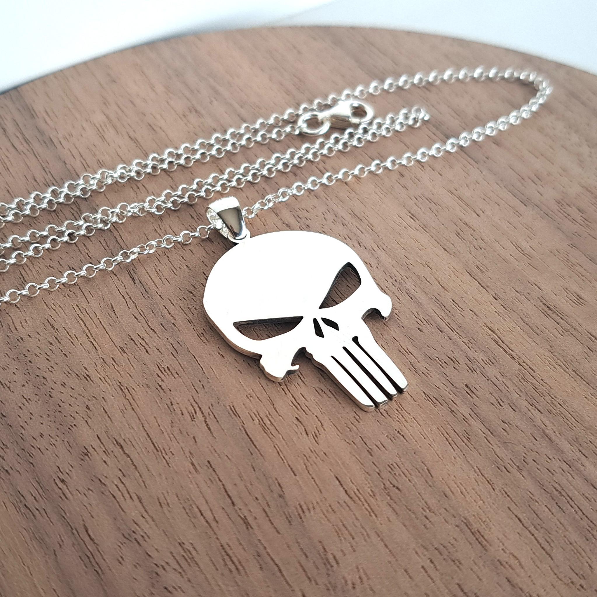 リピ　JOKER様　シルバー専用　イニシャルキーホルダー　銀金具11点＋金1点 Punisher Skull Sterling Silver Necklace | Gothic Customizable