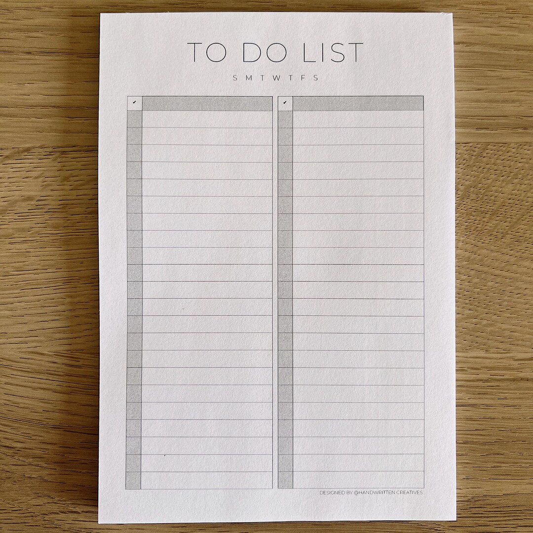 Gray to Do List Notepad 5x7 to Do List Notepad to Do List - Etsy