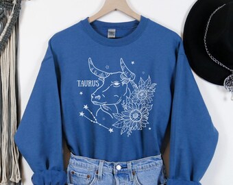 Taurus Constellation Sweatshirt, Zodiac Shirt, Astrology Sweatshirt, Horoscope Bull Shirt