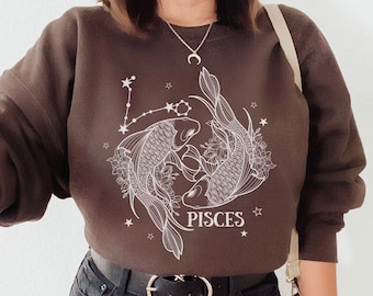 Pisces Sweatshirt, Zodiac Constellation Shirt, Pisces Symbol Sweatshirt, February Birthday Shirt, March Birthday Shirt