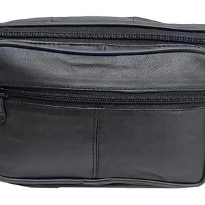 Large Soft Lambskin Leather Fanny Pack Waist Bag Hip Bum Bag Travel Pouch for women and men Unisex travel Hiking Running & Cycling Holder