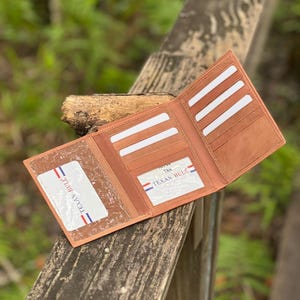 Cartera de cuero personalizada con tarjetero estilo hipster, cartera para tarjetas de crédito de aniversario, regalo de cumpleaños para papá, regalo de aniversario para él,