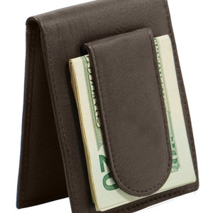 Billetera minimalista con clip para dinero y bolsillo frontal plegable para hombre con capacidad para más de 6 tarjetas de crédito, identificación y clip magnético para dinero. Regalo para él en cualquier ocasión.