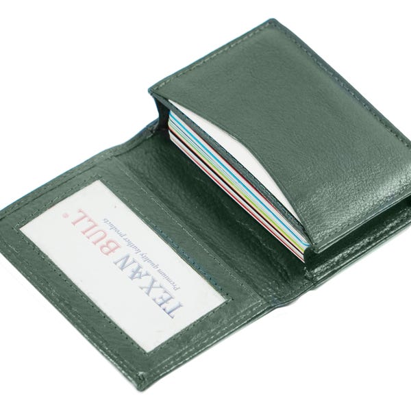 Real Leather Small Slim Expandable Bifold Credit Card holder Wallet for Women and Men ID-Card Cash Holder