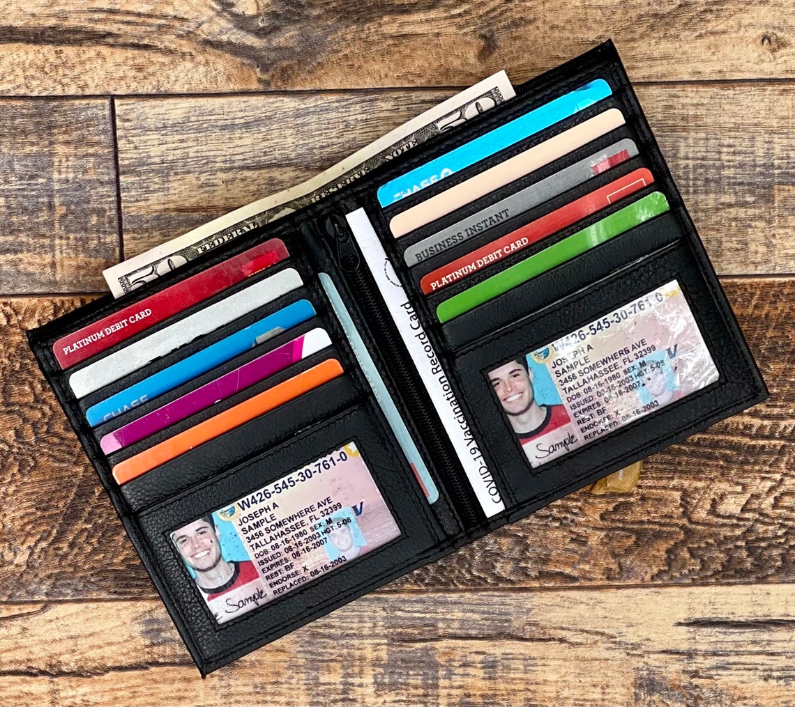 Genuine Leather European Style Hipster Bifold Wallet For Men - Large Capacity With Card Slots & ID Window - View #9