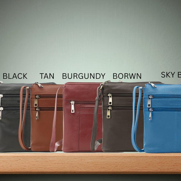 Genuine Cow Leather Crossbody Bag for Women Small Shoulder bag, Everyday Make up bag, Gift for her on Christmas, anniversary, birthday