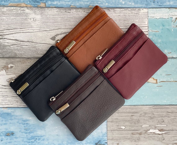 Leather Mini Coin Purse Zipper Handmade Fair trade Leather Coin Pouch for Women With Credit Card Slots Key Ring Etsy UK