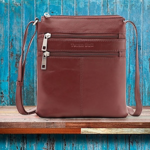 Genuine Cow Leather Crossbody Bag for Women Small Shoulder bag, Everyday Make up bag, Gift for her on Christmas, anniversary, birthday