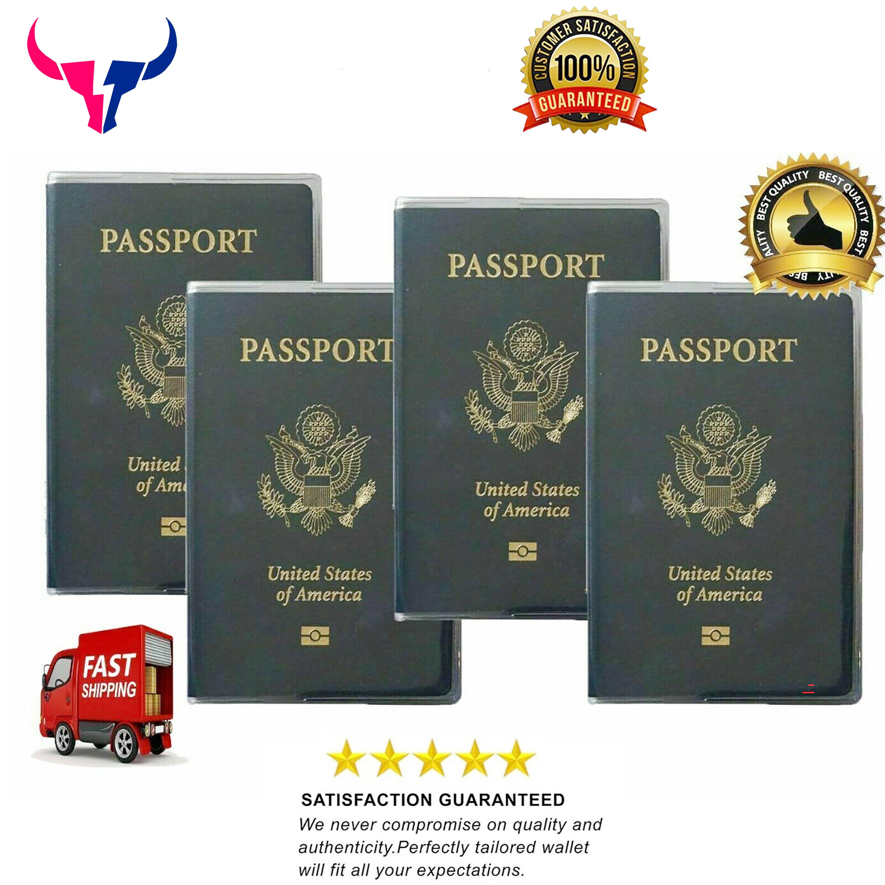 Heavy Duty Vinyl Material Clear Plastic Passport Cover Holder