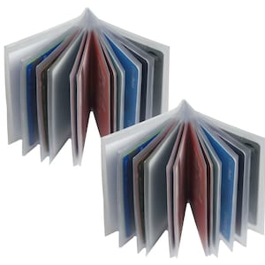 Carteras plegables trípticas Insertos Vinilo de alta resistencia 12 páginas Inserciones Contiene 12 tarjetas de crédito, fotos, tarjetas, identificación, insertos de billetera para hombres Made In USA