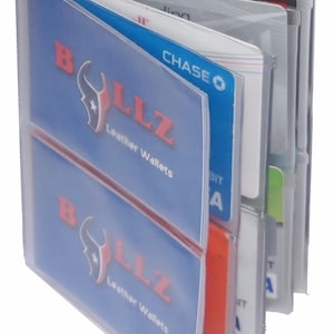European Hipster Wallets Inserts Heavy Duty Vinyl 6 Pages Inserts Contiene hasta 12 insertos de billetera de tarjetas de crédito, fotos, tarjetas, identificaciones, hechas en EE. UU.
