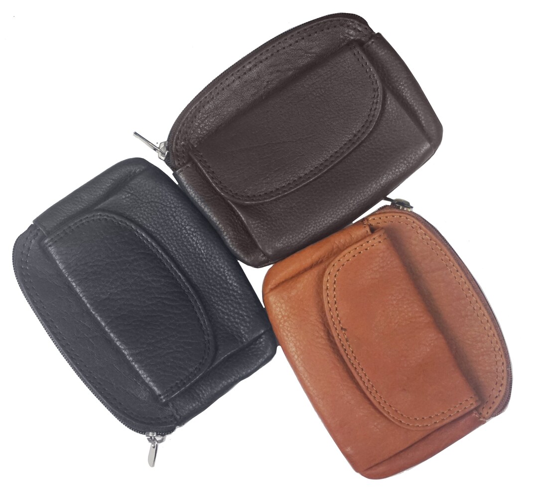 Leather Coin Purse Zipper Handmade & Fairtrade Leather Coin Pouch for