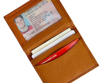 Real Leather Small Slim Bifold Credit Card holder Wallet for Women and Men ID-Card Cash Holder