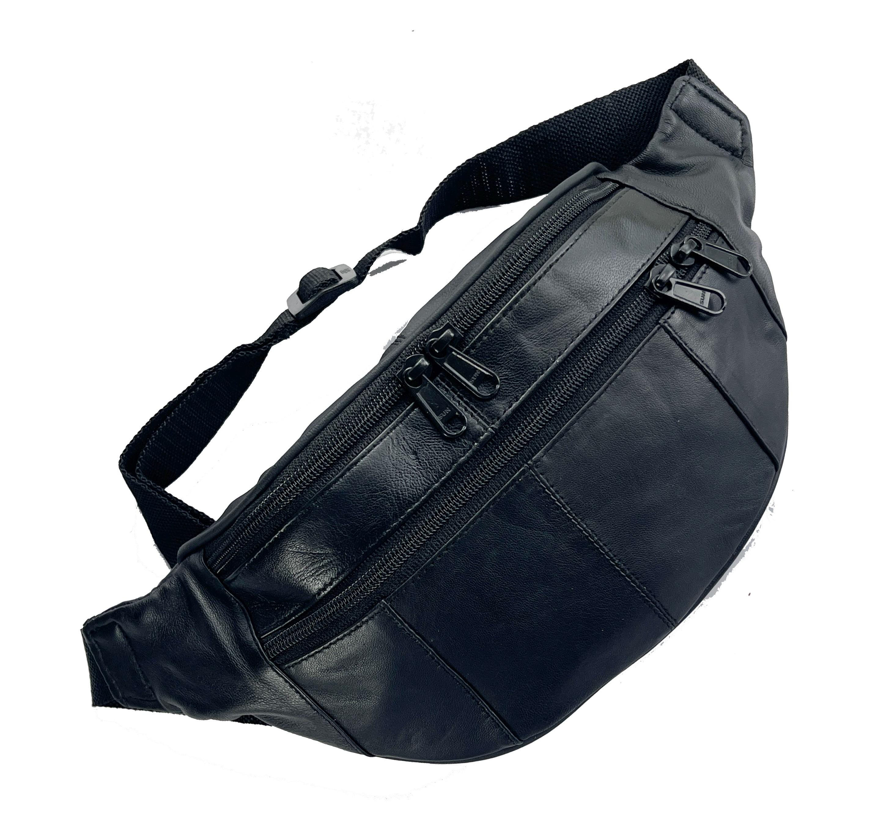 Small Genuine Lambskin Leather Fanny Pack Waist Bag Hip Bum Bag Travel Pouch for women and men Unisex travel Hiking Running & Cycling Holder