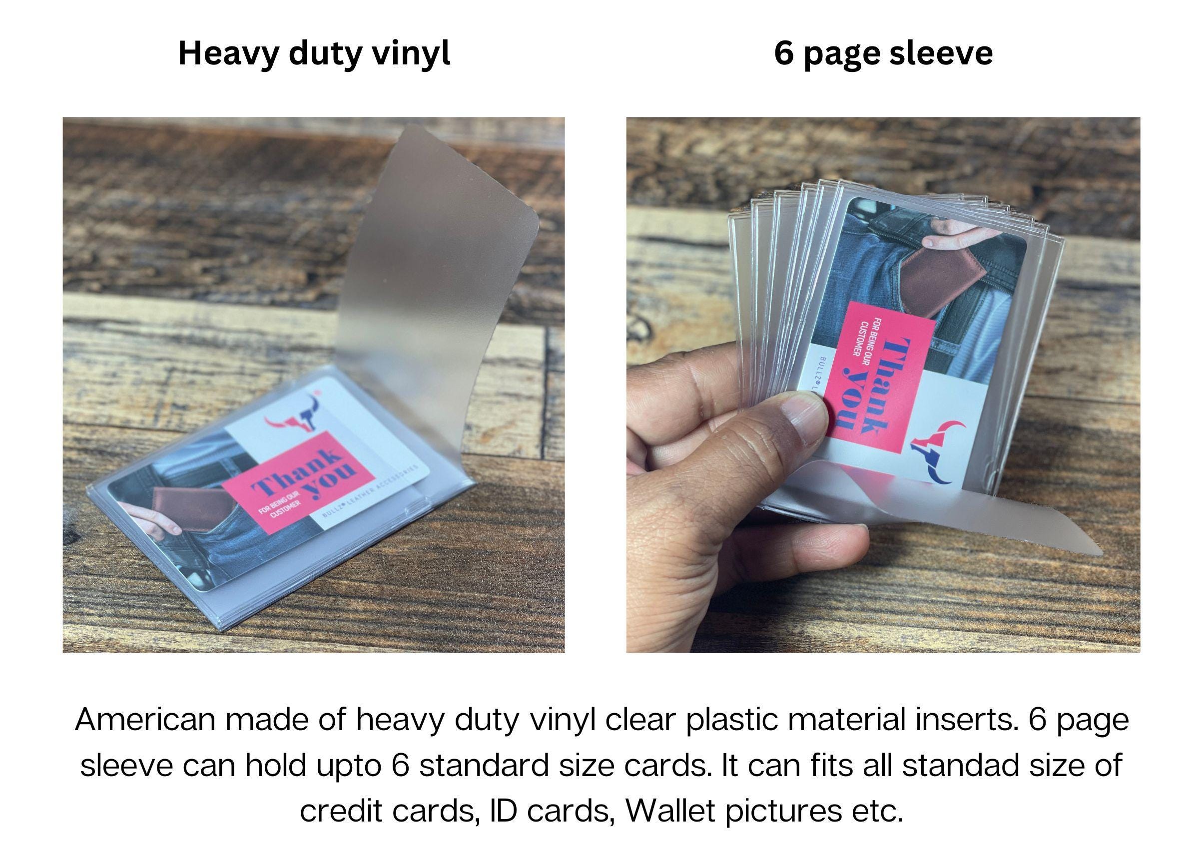 Wallets Inserts Pack of 2 Heavy Duty Vinyl 6 Pages Credit Card Wallet ...