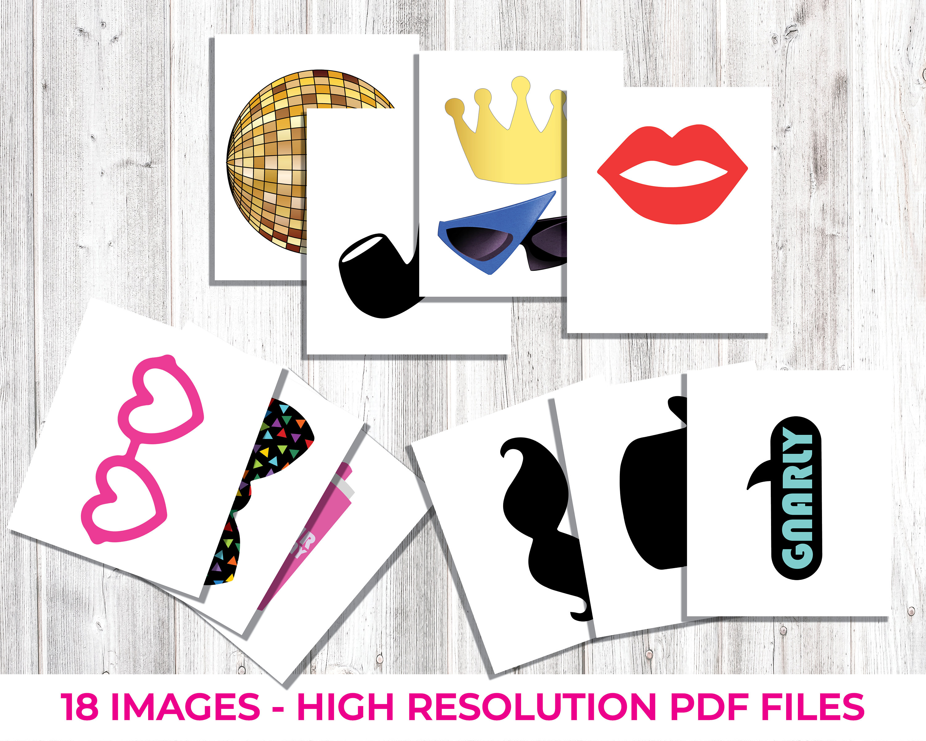 Printable Retro 80's Photo Booth Props Retro Birthday Party Retro Birthday Printable Instant ...