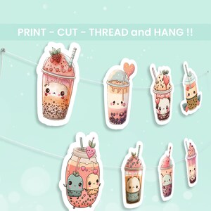 Boba Banner | Bubble Tea Themed Party | Boba Lovers Bunting | Boba Themed Decorations | Boba Party | Instant Download