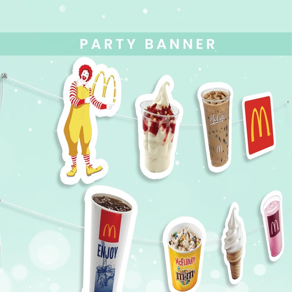 McDonalds Banner | McDonalds Themed Party | McDonalds Decorations | McDonalds Party | Instant Download MD01