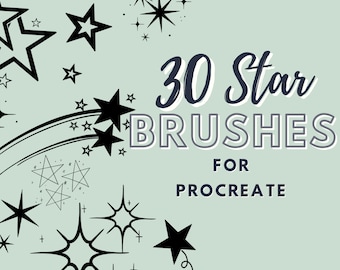 30 Procreate Star Brush | Star Stamp Brushes | Procreate Stamp Set | Star Brush | Speed Painting | Procreate Sketch Brush | iPad
