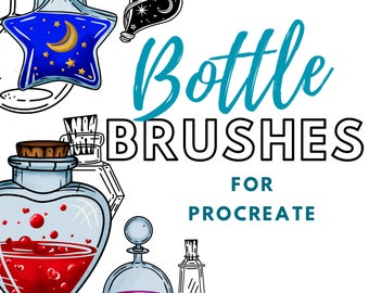 16 Procreate Bottle/Potion Brushes | Bottle Stamp Brushes | Procreate Stamp Set | Potion Brush | Bottle Stamp | Procreate Brushes | iPad