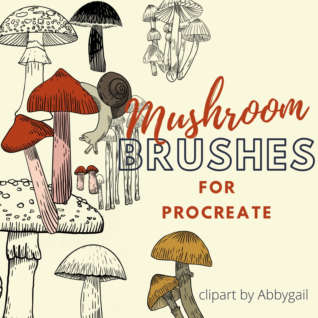 Procreate Mushroom Brushes Procreate Mushroom Stamp Fall Stamp Brushes