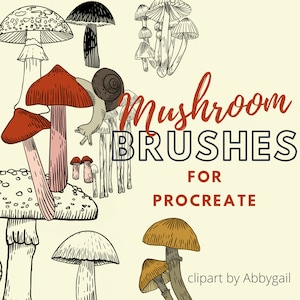 Procreate Mushroom Brushes / Procreate Mushroom Stamp / Fall Stamp Brushes / Procreate Stamp Set / Woodland Brush / Speed Painting / iPad