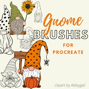 Procreate Gnome Brushes | Procreate Gnome Stamp | Fall Stamp Brushes | Procreate Stamp Set | Garden Brush | Speed Painting | iPad