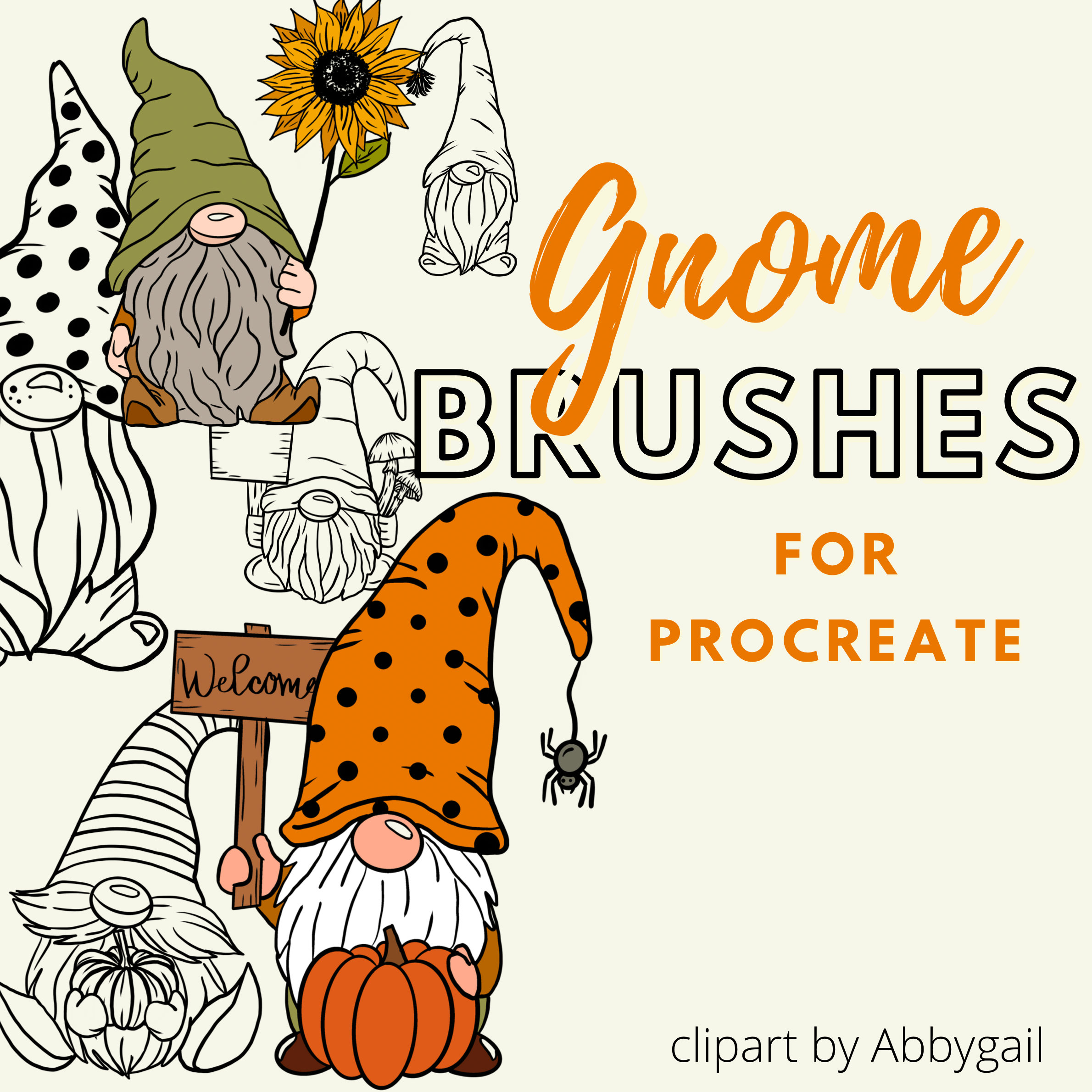 Procreate Gnome Brushes | Procreate Gnome Stamp | Fall Stamp Brushes ...