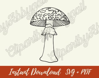 Tall Spotted Mushrooms Svg | Woodland Clipart | Mushroom Svg | Fall Clipart | Autumn Svgs | Svg Downloads | Svg cut files
