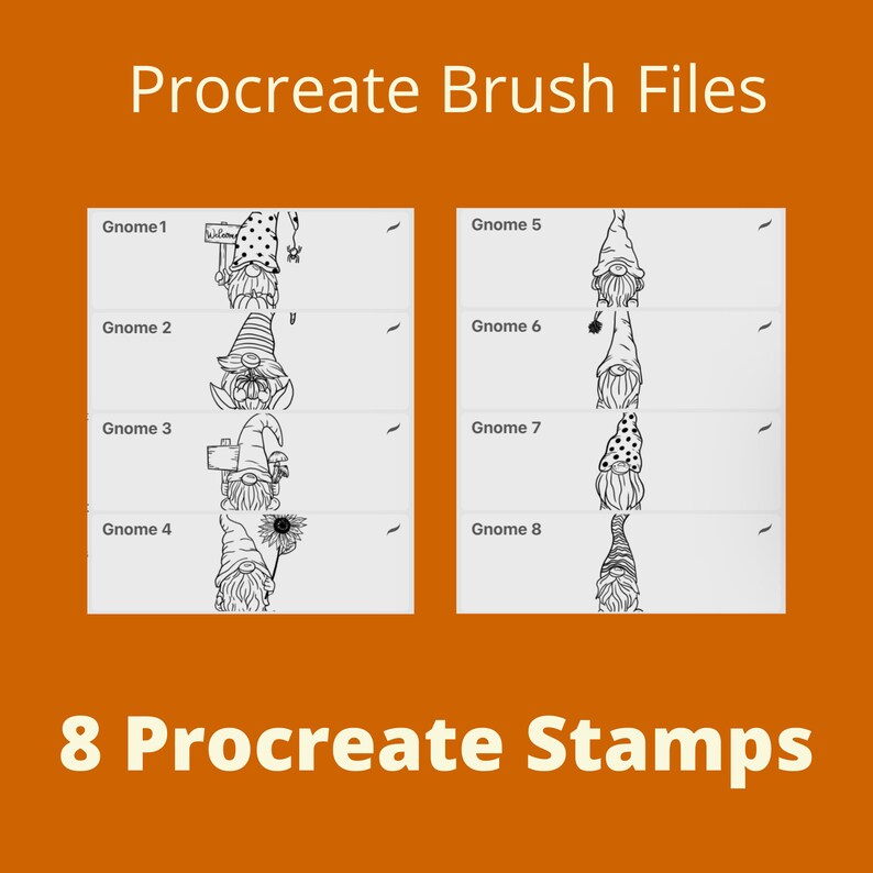 Procreate Gnome Brushes | Procreate Gnome Stamp | Fall Stamp Brushes ...