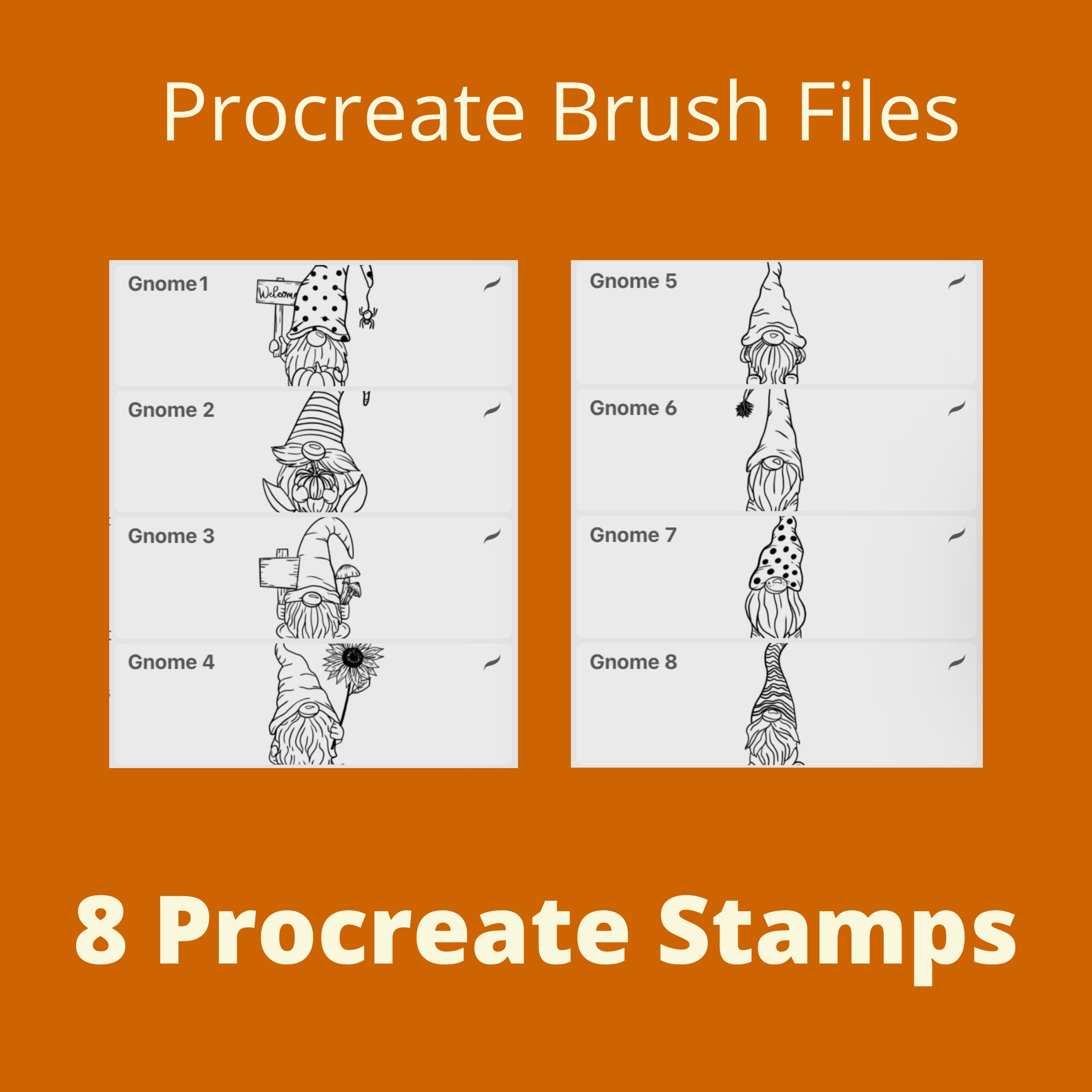 Procreate Gnome Brushes | Procreate Gnome Stamp | Fall Stamp Brushes ...
