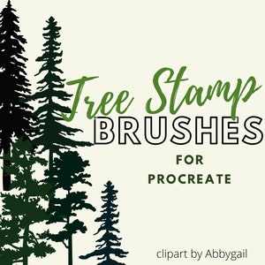 12 Procreate Tree Brush | Brosse procréer | Timbre d'arbre | Jeu de tampons Procreate Tree | Brosse forestière | Silhouette d'arbre | Peinture rapide | iPad