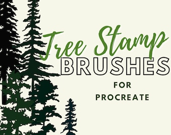 12 Procreate Tree Brush / Procreate Brush / Tree Stamp / Procreate Tree Stamp Set / Forest Brush / Tree Silhouette / Pintura rápida / iPad