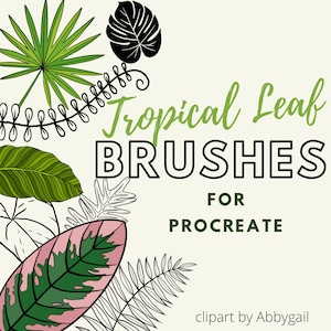 20 Procreate Tropical Leaf Brush | Procreate Sketch Brush | Plant Stamp | Procreate Stamp Set | Botanical Brush | Speed Painting | iPad