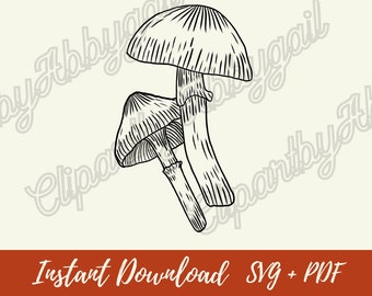 Double Mushrooms Svg | Woodland Clipart | Mushroom Svg | Fall Clipart | Autumn Svgs | Svg Downloads | Svg cut files