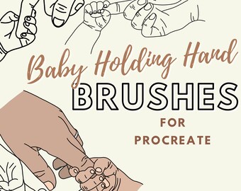 8 Baby Holding Hand Brushes | Procreate Sketch Brush | Baby Stamp | Procreate Stamp Set | Nursery Brush | Speed Painting | iPad